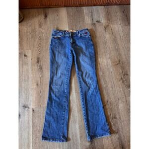 Apple Bottoms Jeans Womens 5/6 Blue Denim Apple Back Pockets Low Rise Y2K Flare